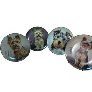 Yorkies!  Limited Edition Set or 4 Plates